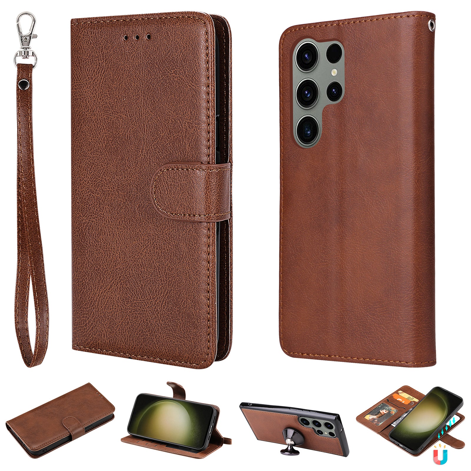 KT Leather Series-3 for Samsung Galaxy S23 Ultra Magnetic Detachable PU Leather Wallet Case Solid Color Flip Stand Phone Cover KT Leather Series-3 for Samsung Galaxy S23 Ultra Magnetic Detachable PU Leather Wallet Case Solid Color Flip Stand Phone Cover